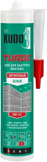 Kudo Home Turbo клей акриловый для быстрого монтажа универсальный (280 мл)