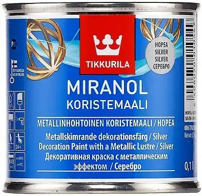 Тиккурила Miranol Koristemaali декоративная краска с металлическим эффектом (100 мл) серебряная