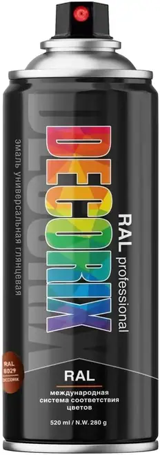 Decorix Ral Professional эмаль с эффектом металлик (520 мл) жемчужно-медная RAL 8029 металлик