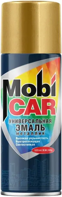 Mobicar эмаль универсальная металлик (520 мл) золото металлик