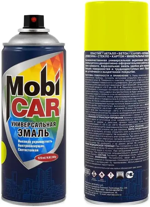 Mobicar эмаль универсальная (520 мл) желтая RAL 1018