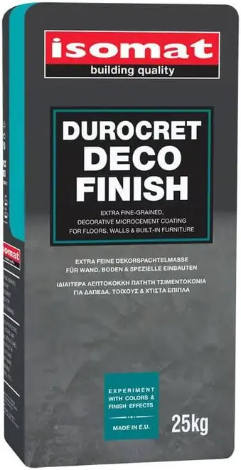 Isomat Durocret Deco Finish раствор микроцементный полимерцементный (25 кг) светло-серый