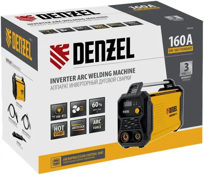 Denzel DM-160 Standart аппарат инверторный дуговой сварки (7000 Вт, 230 В, )