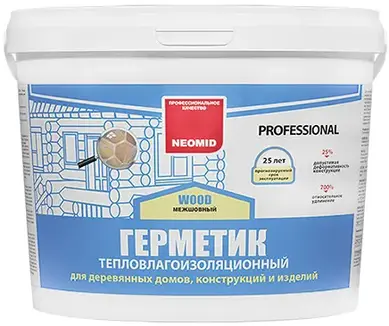 Неомид Wood Professional Межшовный герметик тепловлагоизоляционный (15 кг) сосна