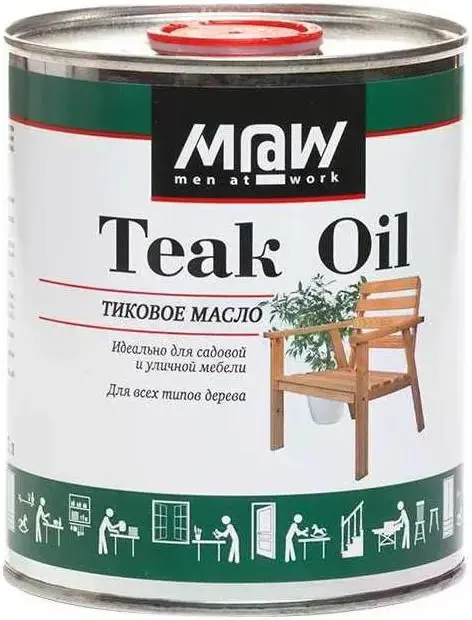 Men at Work Teak Oil тиковое масло для всех типов дерева (750 мл)