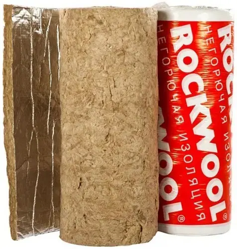 Rockwool Тех Мат легкий гидрофобизированный мат из каменной ваты (1*4.5 м/90 мм) кашированный фольгой (к/ф)
