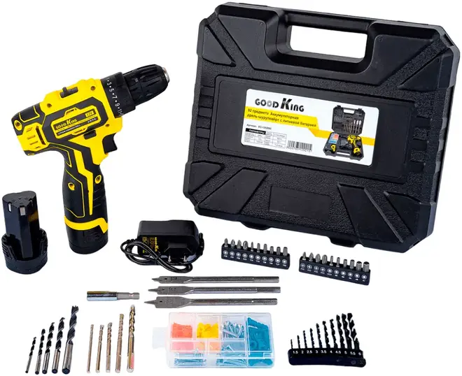 Goodking EC-1202092 набор инструментов с аккумуляторной дрелью-шуруповертом EC-1202092 (12 В)