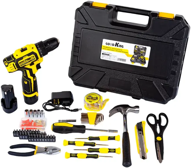 Goodking EC-1202104 набор инструментов с аккумуляторной дрелью-шуруповертом EC-1202104 (12 В)
