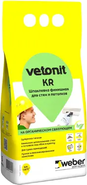 Вебер Ветонит KR шпаклевка финишная белая на органическом связующем (5 кг) белая