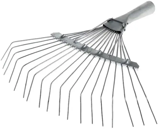 Грабли веерные проволочные с черенком с черенком