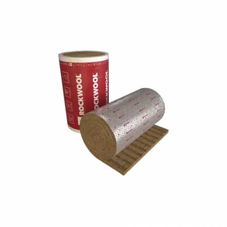 Rockwool Вайред Мат мат из каменной ваты с односторонним покрытием №105 (1*2 м/70 мм) фольга алюм. армир. (ALU) 105 кг/м3