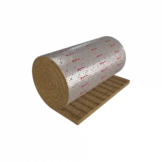 Rockwool Вайред Мат мат из каменной ваты с односторонним покрытием №80 (1*2 м/120 мм) фольга алюм. армир. (ALU) 80 кг/м3
