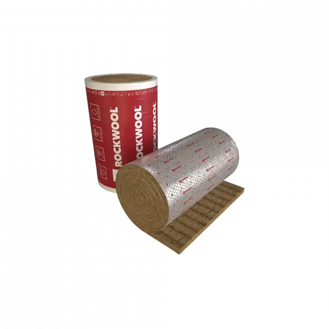 Rockwool Вайред Мат мат из каменной ваты с односторонним покрытием №80 (1*2 м/110 мм) фольга алюм. неармированная (ALU 1) 80 кг/м3