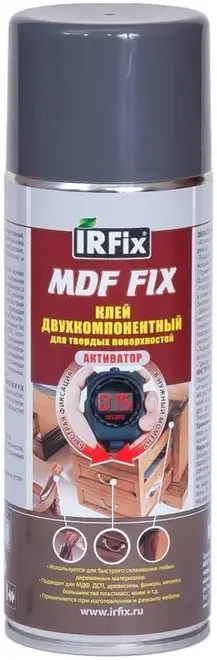 Irfix MDF Fix клей 2-комп для твердых поверхностей (250 мл (1 баллон * 200 мл + 1 флакон * 50 г)