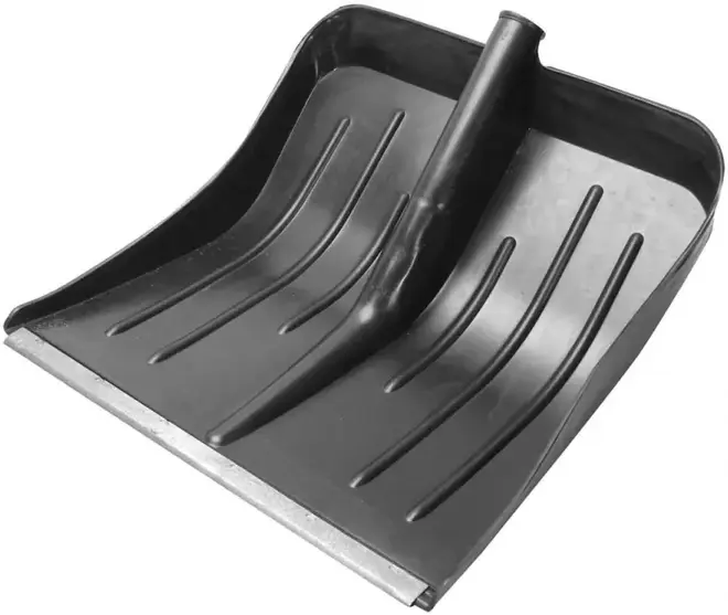 №1 лопата для уборки снега с оцинкованной планкой без черенка (490*430 мм)