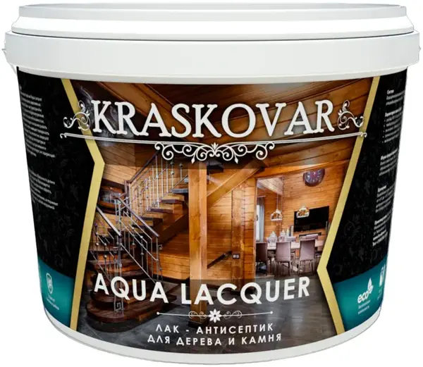 Красковар Aqua Lacquer лак-антисептик для дерева и камня (2 л) белый