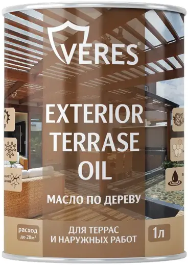 Veres Exterior Terrase Oil масло по дереву для террас и наружных работ (1 л) бесцветная