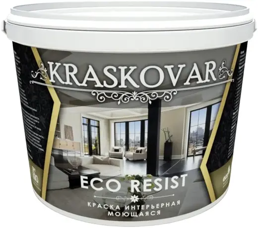 Красковар Eco Resist краска интерьерная моющаяся (5 л) белая