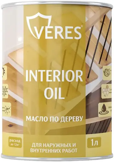 Veres Interior Oil масло по дереву для наружных и внутренних работ (1 л) бесцветная
