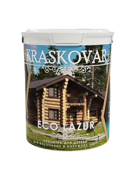 Красковар Eco Lazur пропитка для дерева (900 мл) белая
