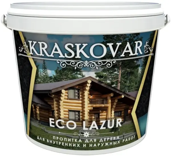 Красковар Eco Lazur пропитка для дерева (2 л) белая