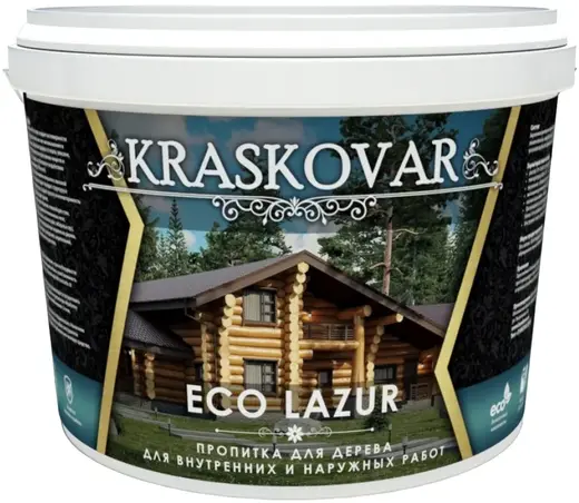 Красковар Eco Lazur пропитка для дерева (9 л) лимонно-желтая