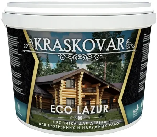 Красковар Eco Lazur пропитка для дерева (9 л) орегон