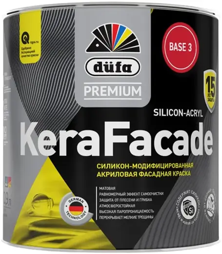 Dufa Premium Kera Facade силикон-модифицированная акриловая фасадная краска (900 мл) белая