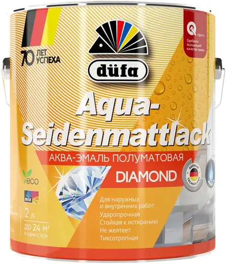Dufa Aqua-Seidenmattlack аква-эмаль полуматовая (2 л) белая