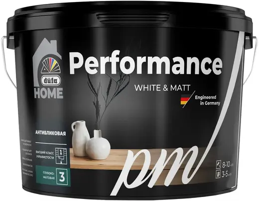 Dufa Home Performance антибликовая интерьерная краска (9 л) белая