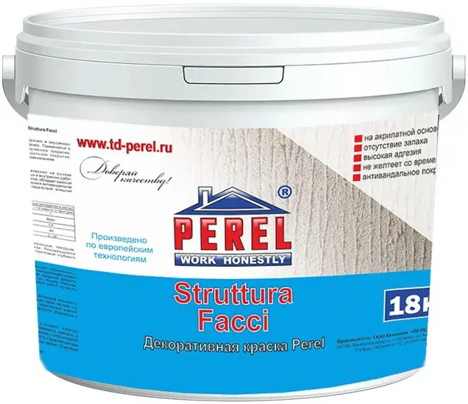 Perel Struttura Facci краска фактурная (18 кг) белая