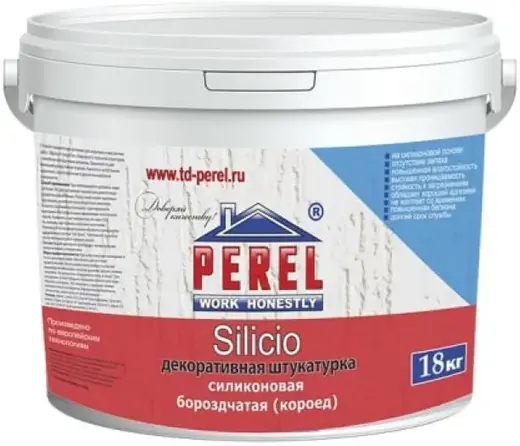 Perel Silicio штукатурка декоративная короед (18 кг 1.5 мм)