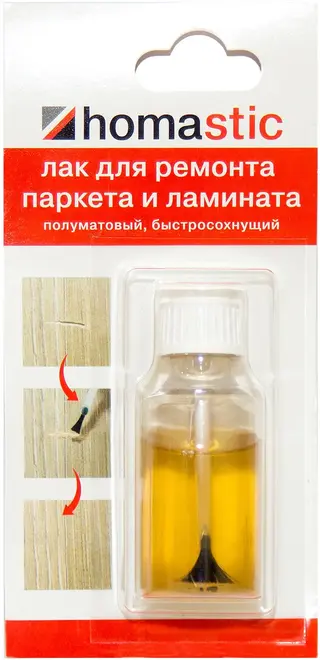 Homa Homastic лак для ремонта паркета и ламината (20 мл) полуматовый