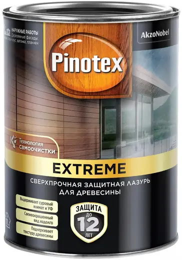 Пинотекс Extreme сверхпрочная защитная лазурь для древесины (900 мл ) калужница