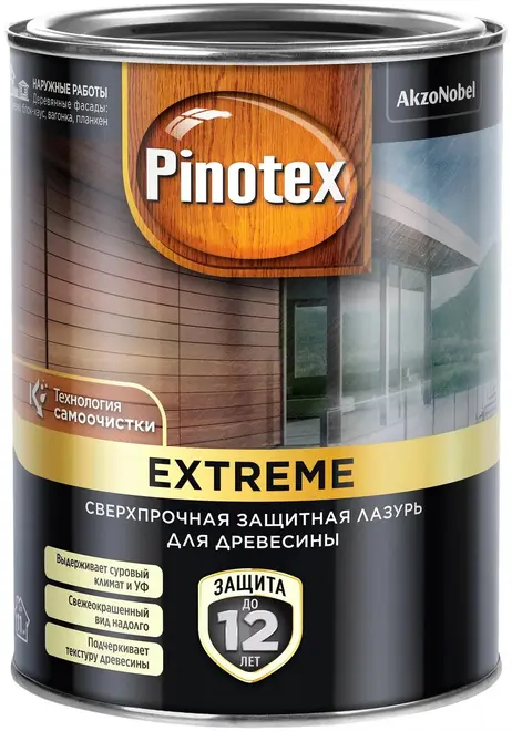 Пинотекс Omnitex Extreme сверхпрочная защитная лазурь для древесины (900 мл ) палисандр полуматовая