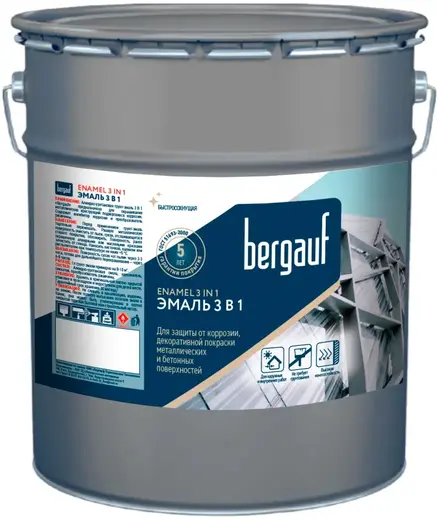 Bergauf Enamel 3 in 1 алкидно-уретановая грунт-эмаль (5 кг) синяя