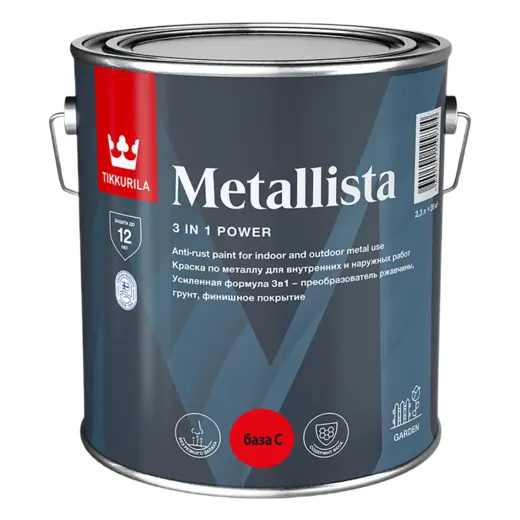 Тиккурила Metallista краска по металлу для внутренних и наружных работ (2.3 л) бесцветная