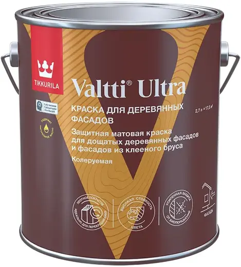 Тиккурила Valtti Ultra краска для деревянных фасадов (2.7 л) белая
