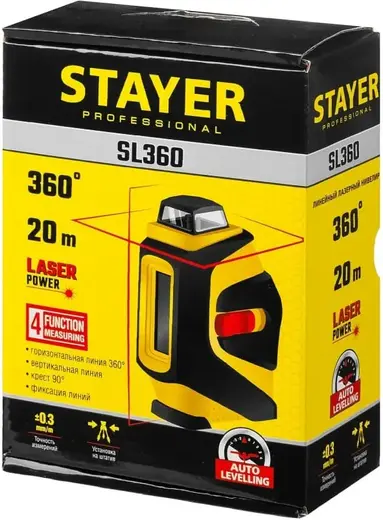 Stayer Professional SL360 нивелир лазерный линейный (635 нм)