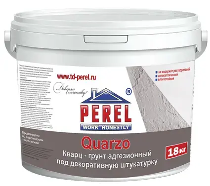 Perel Quarzo кварц-грунт адгезионный под декоративную штукатурку (18 кг) белый
