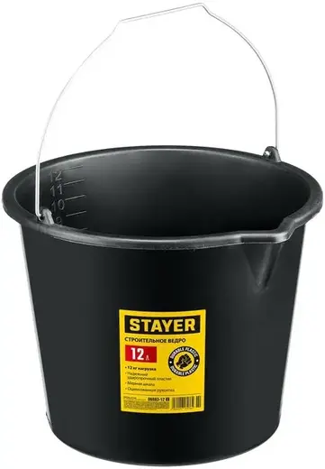 Stayer ведро строительное пластмассовое с носиком (12 л)