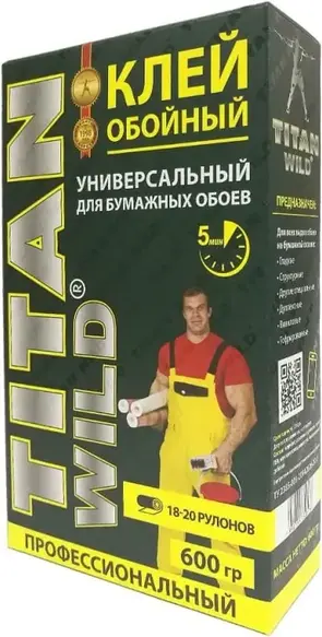 Titan Wild клей обойный универсальный для бумажных обоев без индикатора (600 г)