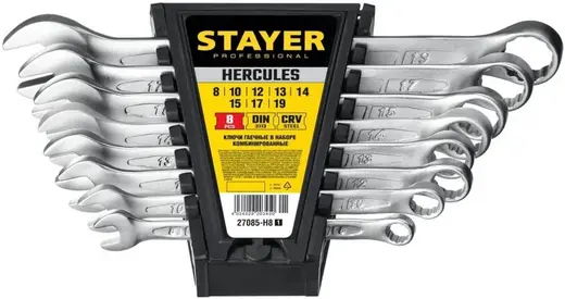 Stayer Professional набор комбинированных гаечных ключей (8-19 мм)