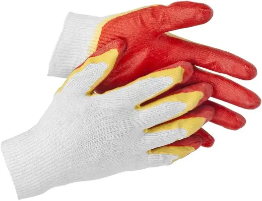 Stayer Expert-2 перчатки хлопковые с двойным латексным обливом (L-XL)