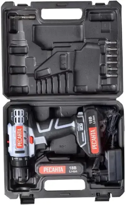 Ресанта ДА-18-50ЛК дрель-шуруповерт аккумуляторная №900/75/14/14 (18 В)