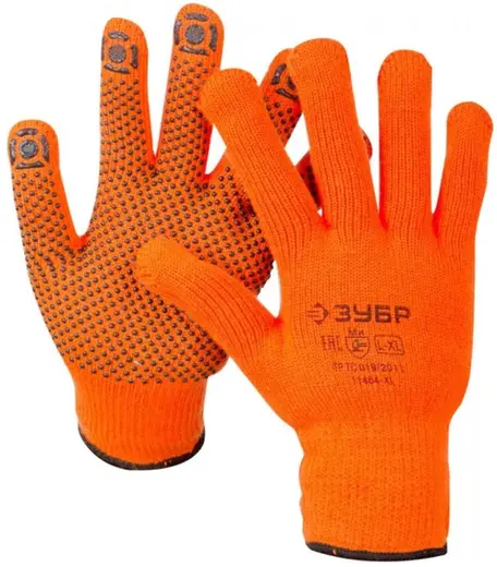 Зубр Профессионал Ангара перчатки акриловые утепленные с покрытием ПВХ (точка L-XL)
