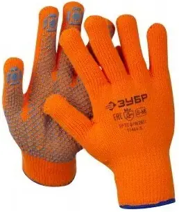 Зубр Профессионал Ангара перчатки акриловые утепленные с покрытием ПВХ (точка S-M)