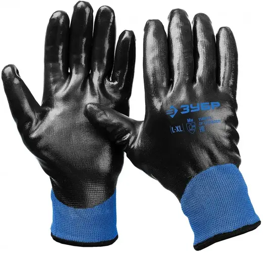 Зубр Профессионал Арктика перчатки утепленные с нитриловым обливом (L-XL)