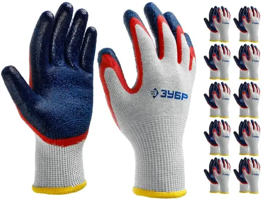 Зубр Профессионал Захват-2 перчатки с двойным нитриловым обливом (L-XL) 250-260 мм 20 пар