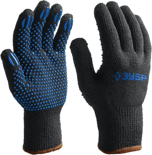 Зубр перчатки утепленные с покрытием ПВХ (точка L-XL) 20 пар